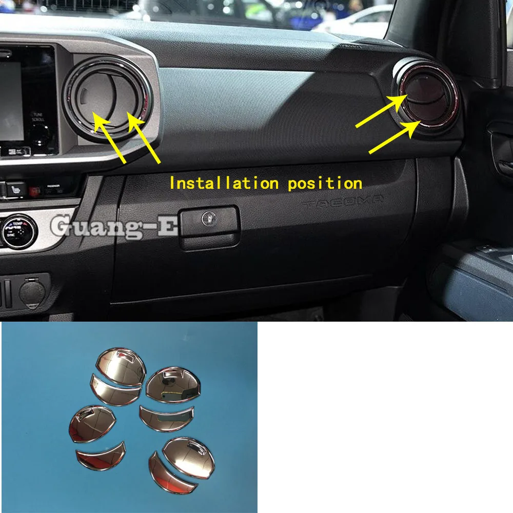 

For Toyota Tacoma 2015 2016 2017 2018 2019 2020 Car Body Air Conditioner Vent Outlet Garnish Interior Accessories Frame Trim