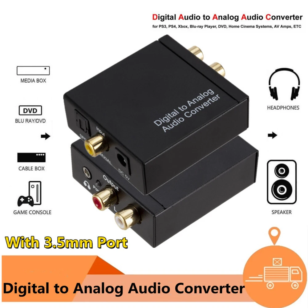 AUX 3 5 мм цифро аналоговый аудио конвертер RCA L/R выход SPDIF стерео USB DAC усилитель