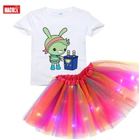 kids 2021 summer birthday girl shirt personalized name girl birthday tutu dress set kid dress party light christmas custom dress
