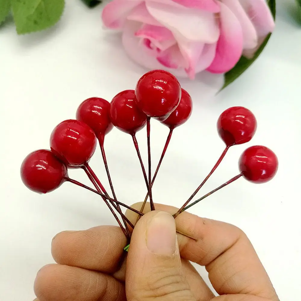 100 шт./лот искусственные красные ягоды Холли фрукты сделай сам цветочный выбор