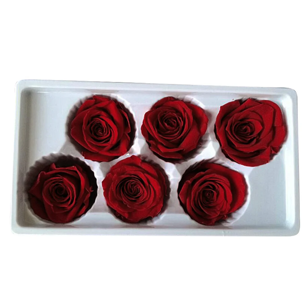 6Pcs Eternal Flower 5-6cm Preserved Rose Box Immortal High Quality Wedding Home Party Decoration | Дом и сад