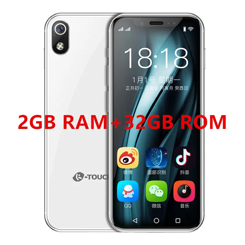 32GB ROM White I9 маленький смартфон 4G LTE 3," Mtk6739 четырехъядерный Android 8,1 2 Гб ram+ 16GM/32 ГБ Rom 8.0MP gps карманный мини-телефон на базе Android - Цвет: 32GB ROM White