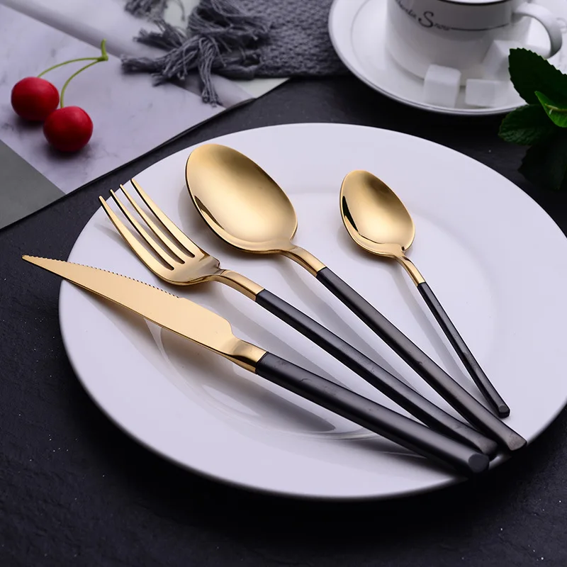 Нож для стейка ложка супа вилка набор столовых приборов из нержавеющей стали