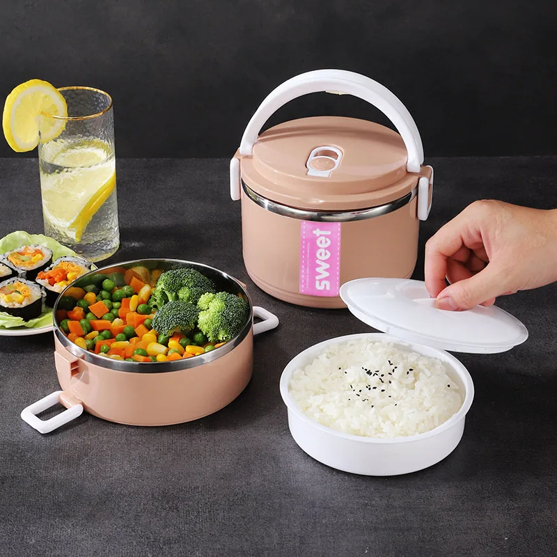 

Новый Ланч-бокс из нержавеющей стали для взрослых и офисных работников, Многоуровневое изоляционное ведро bento большой емкости с герметичны...