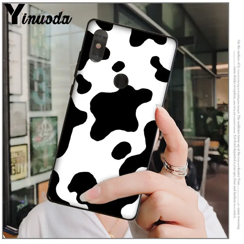 Yinuoda White Black Cow spots Symbol Pattern Cell Phone Case for Xiaomi Mi Note 2 3 MIX 2 2S Redmi 5 5Plus 6 6Pro 6A Note 5 5A