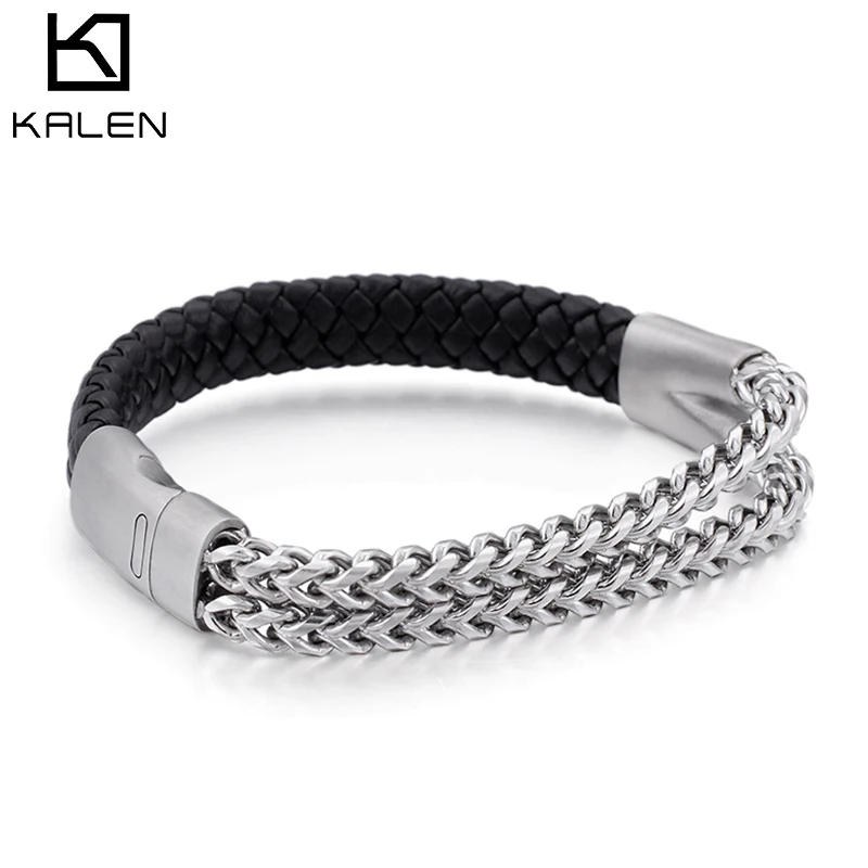 Мужские двухслойные магнитные браслеты KALEN в стиле хип-хоп | Украшения и