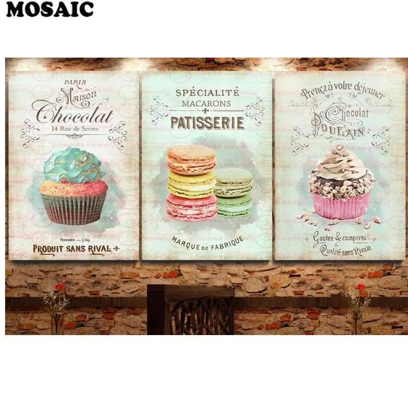 

diy square round diamond Painting cross stitch diamond embroidery Nordic Decoration Home Poster Kitchen Restaurant Dessert Bread