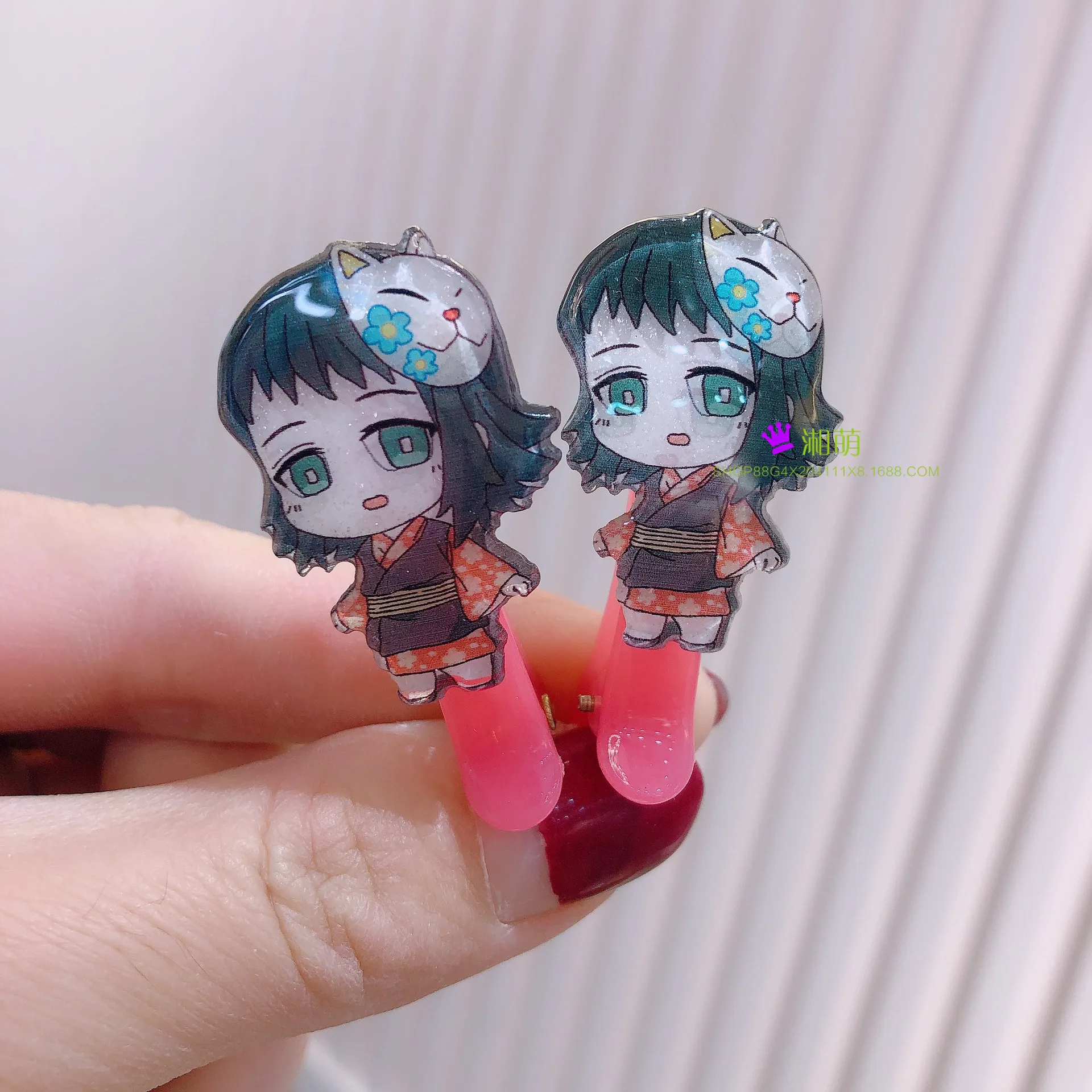 

10 Pair/set Anime Demon Slayer Rubber Band Acrylic Girl Rubber Band Cosplay Nezuko Tanjirou Blade Rubber Band Lovely Headband