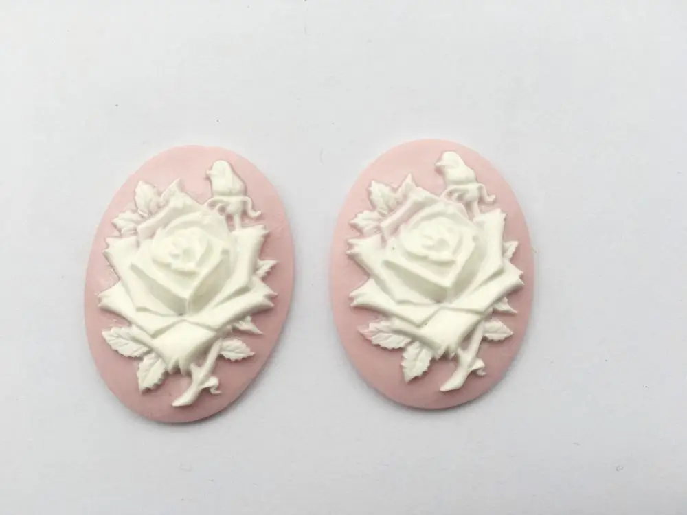 45pcs 30mmx40mm Muticolor Oval Flatback Resin Flower Rose Cabochon Charm Finding,Fit Base Setting Tray Bezel,DIY Accessory