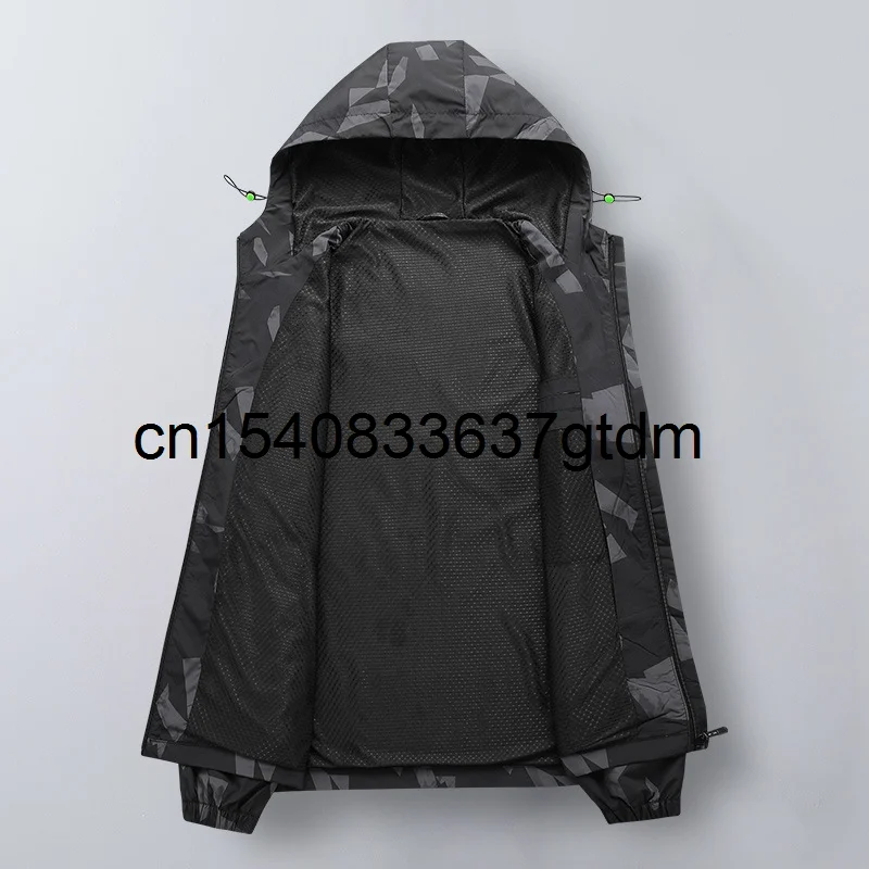 

2021 spring new men's plus fat plus size sports casual hooded camouflage jacket