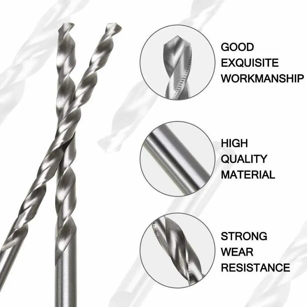 

Household Wood Work 5Pcs High Speed HSS White Steel Twist Drill Bit Set for DREMEL Rotary Tools