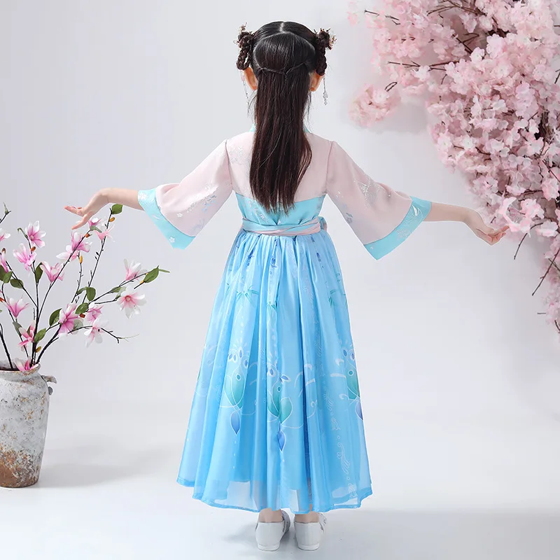 Для девочек на весну-лето летняя одежда для костюм ханьфу платье суперфеи