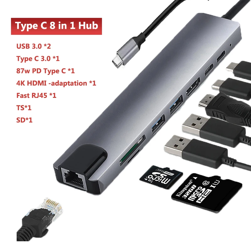 Док-станция USB Type-C совместимая с HDMI RJ45 Usb 3 0 | Компьютеры и офис