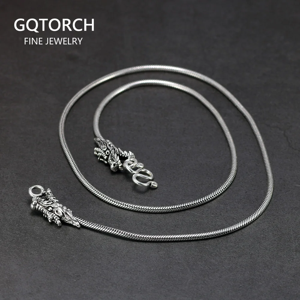 Ожерелье свитер из стерлингового серебра 925 пробы с цепочкой в виде змеи для