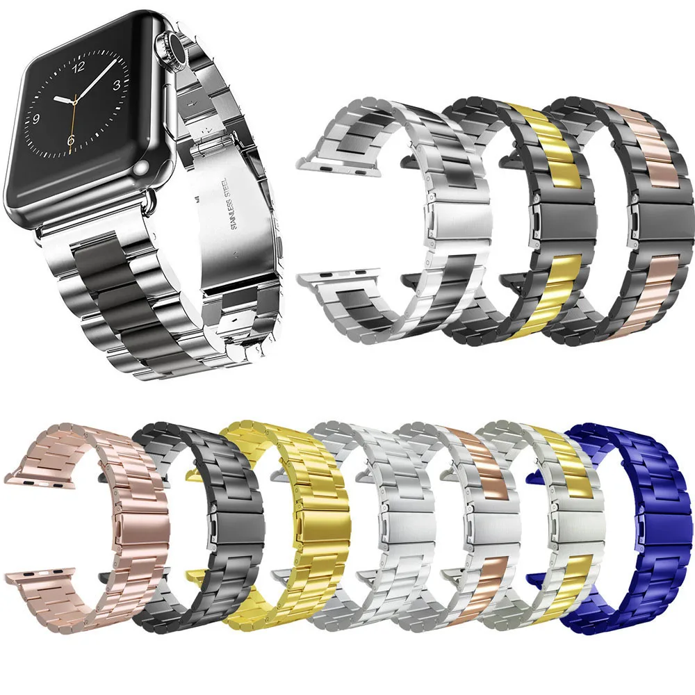 

Ремешок для Apple Watch Series SE 6 5 4 3 2, Серебристый браслет из нержавеющей стали, аксессуары для iWatch Band 38 мм, 40 мм 44 мм 42 мм