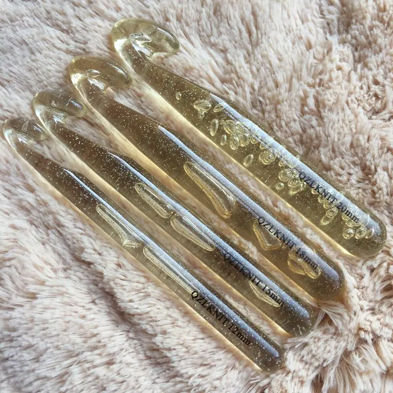 4 шт. 12 мм-20 мм большие пластиковые ручки прозрачные крючки для вязания крючком