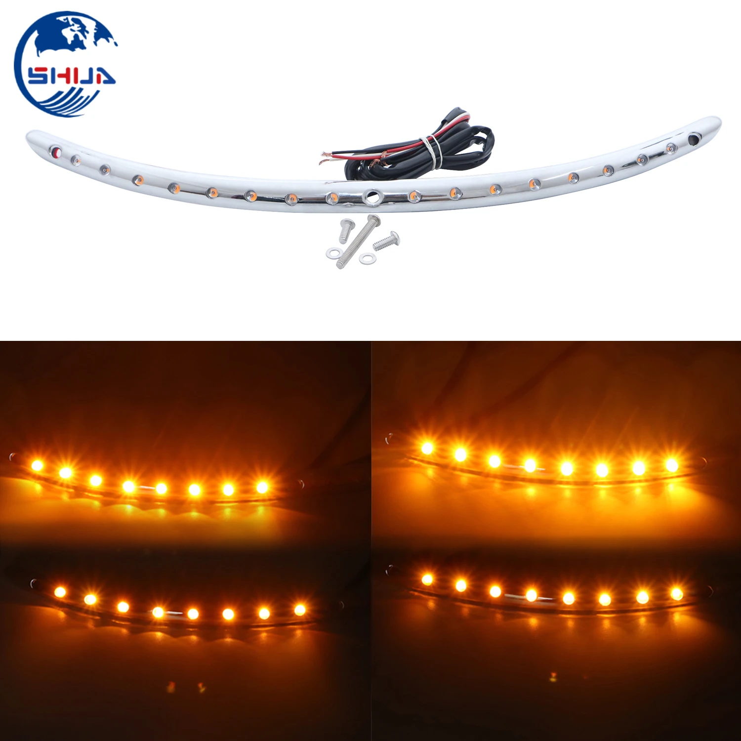 Motorcycle Windshield Trim Turn Signal LED Light Chrome For Harley Touring Electra Glide Street Ultra Limited 2014-2016-18 | Автомобили и