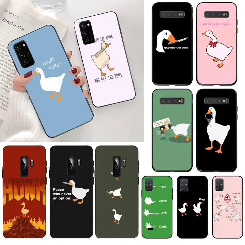 

Goose To Honk or Not To Honk DIY Painted Bling Phone Case for Samsung S20 plus Ultra S6 S7 edge S8 S9 plus S10 5G lite 2020