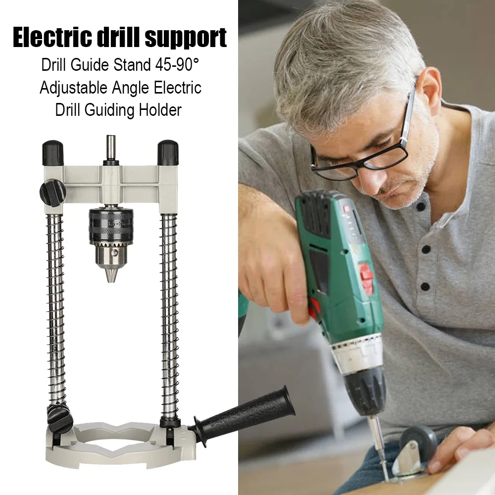

Drill Guide Stand 45-90 Adjustable Angle Electric Drill Guiding Holder Attachment Positioning Bracket Household Outdoor