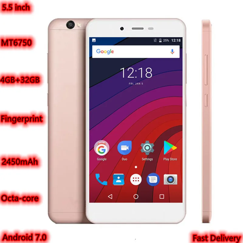 U17 3G/4G смартфон с 5 дюймовым дисплеем восьмиядерным процессором MT6750T ОЗУ 4 Гб ПЗУ 32