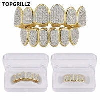 topgrillz classic 66 hip hoppunk teeth grillz set gold silver color top bottom grills dental mouth caps cosplay party