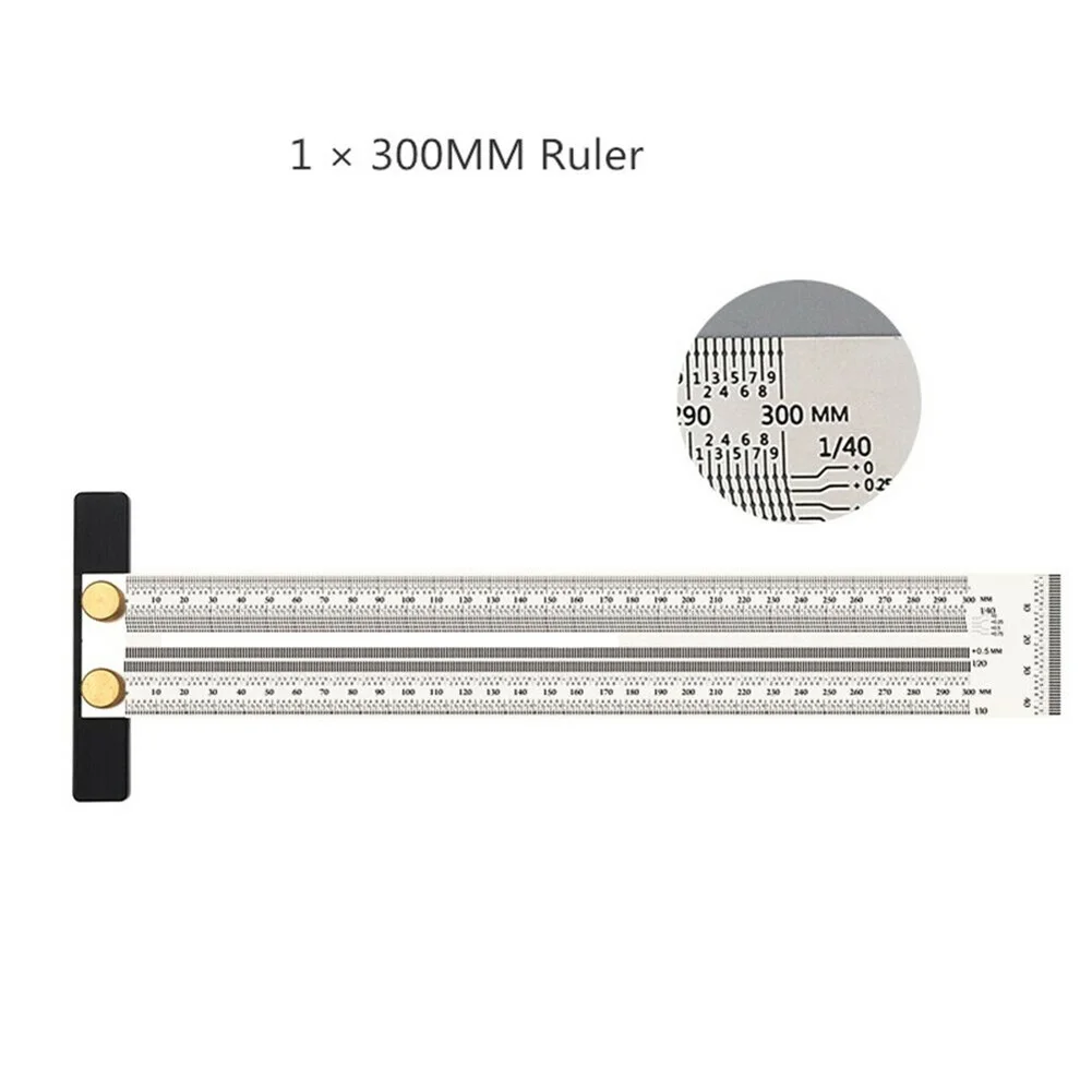 

180-400mm Woodworking ruler Hole Scribing Positioning Marking Stainless Steel