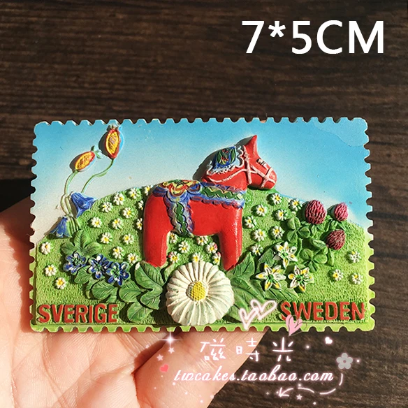 

Европейская память для путешествий, Stockholm, Швеция, троянский холодильник, магнит, 3D магнит-наклейка на холодильник, сувенир для путешествий, ...