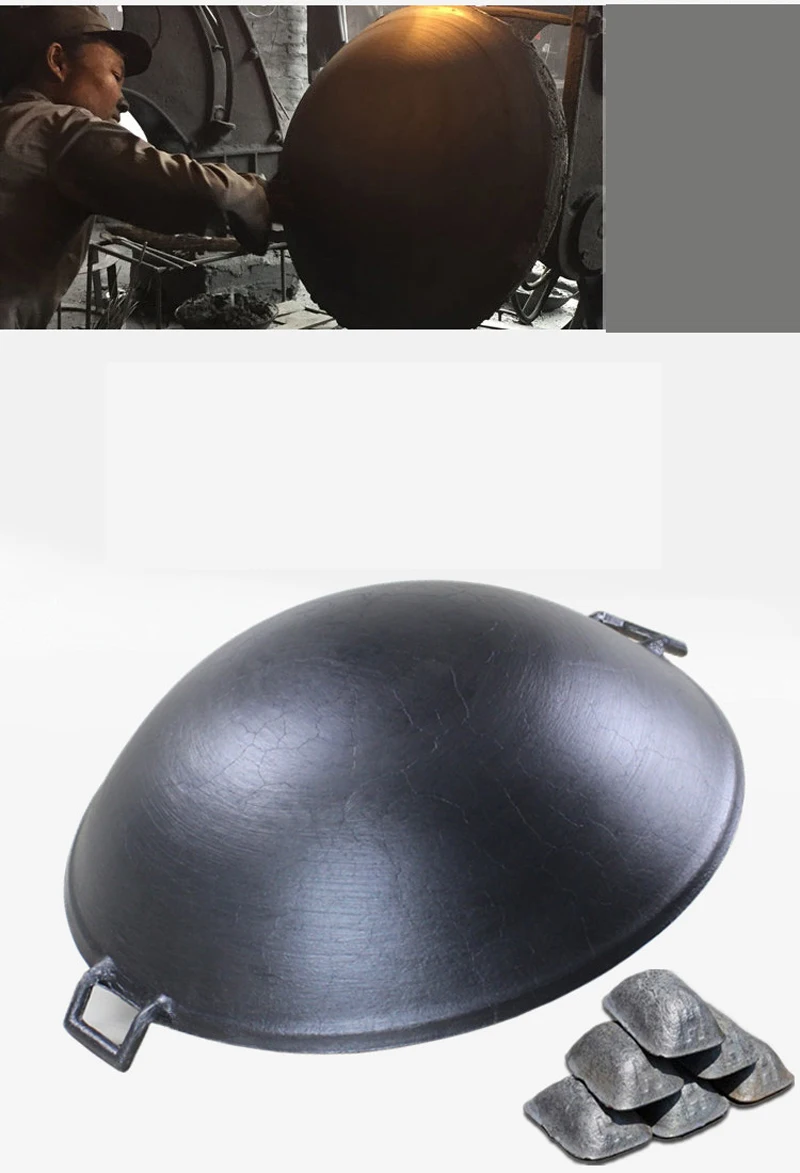 Бесплатная втулка чугунная вок кастрюля для приготовления пищи без покрытия Noo