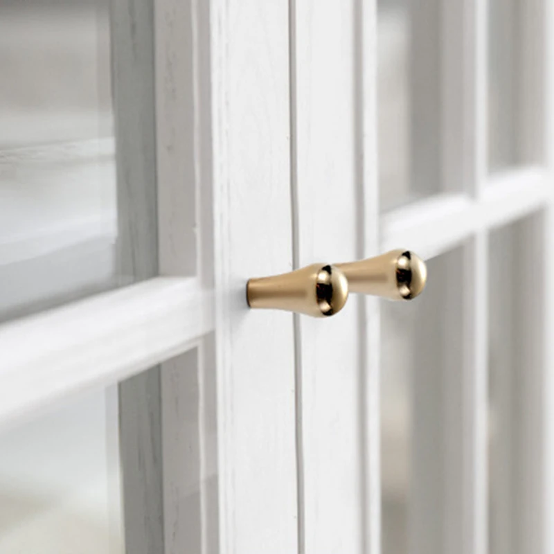 Ручки шкафа золотого цвета для ящика Тянет матовый латунь Кухня Спальня Ванная