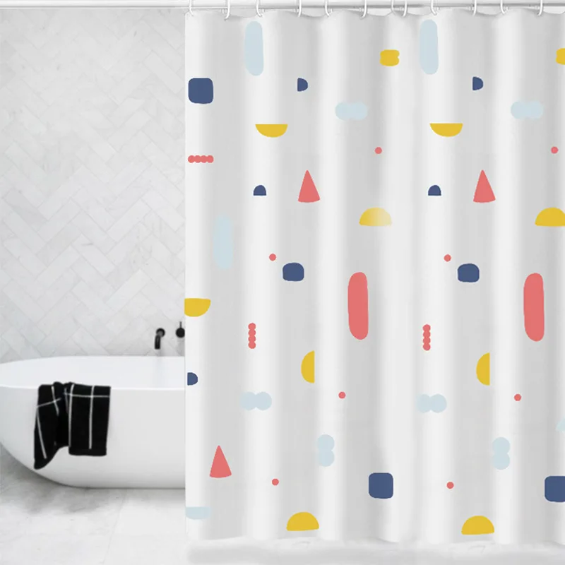 

Anti-mildew Waterproof Shower Curtain Shower Curtain Geometric Aesthetic Washable Rideau De Douche Bathroom Decoration BD50YL