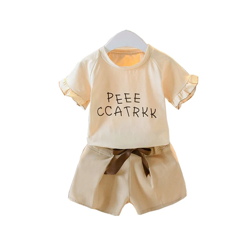 

2PCS Toddler Kids Baby Girl Clothes Sets Short sleeve T shirt +pant Summer girl Outfit Set