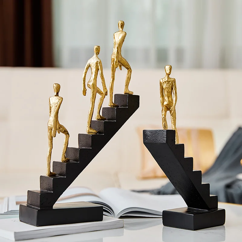 

Character Resins Statue Thinker Figure Sculpture Resin Gold Figurines Retro Interior Home Decoration Accessories Modern Craft