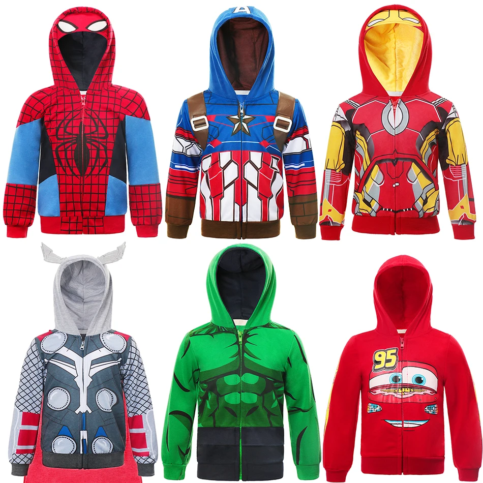 Толстовки с супергероями для маленьких мальчиков пальто весенне-осенняя