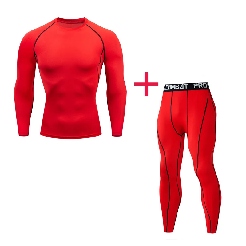 Мужское однотонное термобелье компрессионная одежда Рашгард Мужская