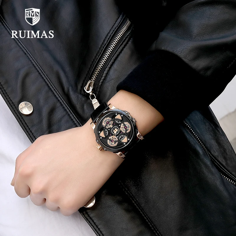 Мужские наручные часы RUIMAS Кварцевые водонепроницаемые с вращающимся