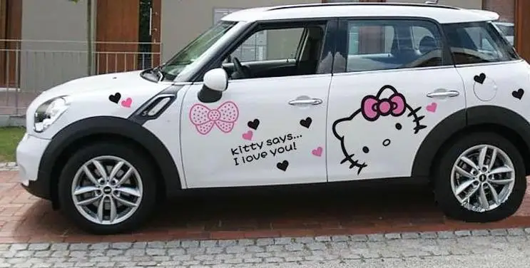 

cat canopy car sticker cartoon cute pull flower car head cover body decoration car sticker-261