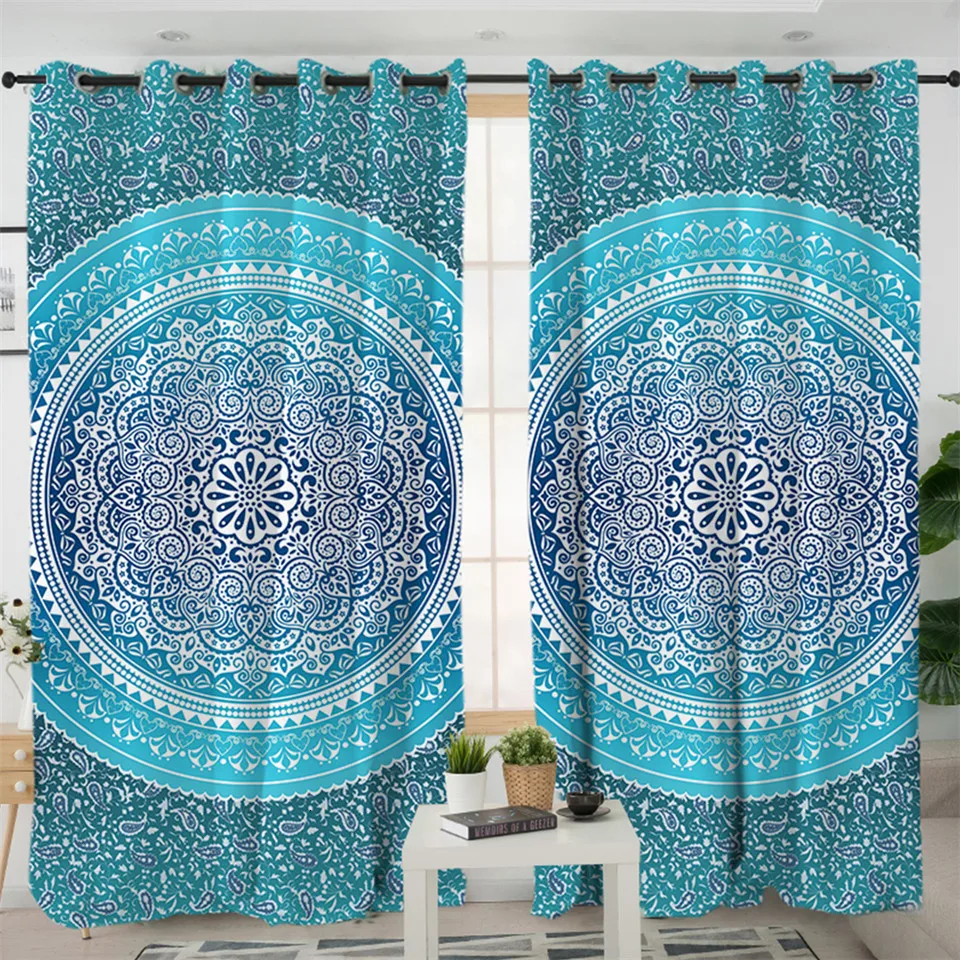 Постельные принадлежности Outlet Boho синяя занавеска s для гостиной спальни затемненная богемная занавеска декоративная оконная обработка cortinas 1 шт
