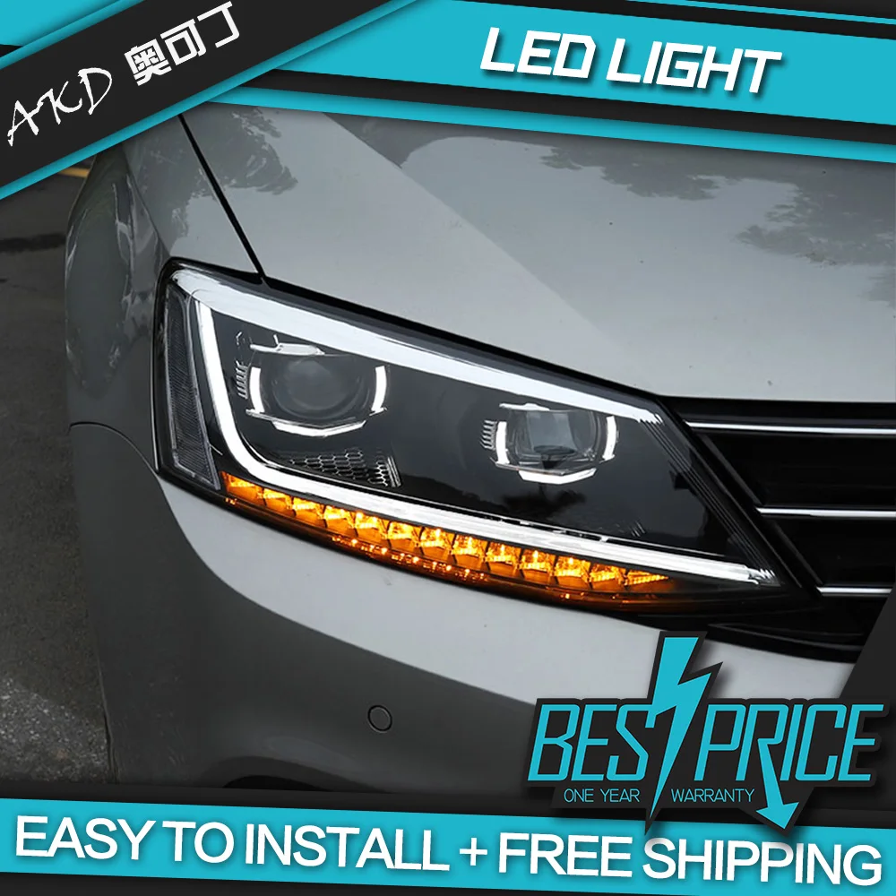 AKD Cars Styling Headlight For VW Jetta MK6 B8 2012-2018 Type Headlights LED Running lights Bi-Xenon Beam Fog Auto level | Автомобили и