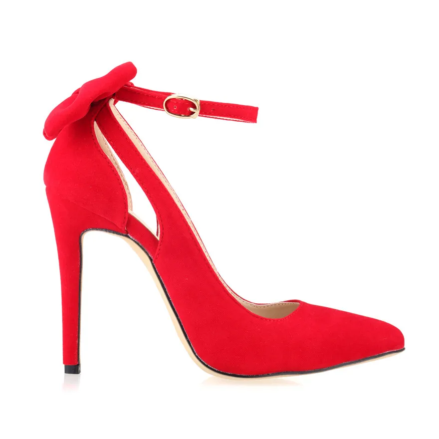 Новые Элегантные туфли на высоком каблуке с пряжкой и бантом Женские черные