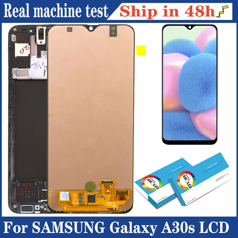 100% Оригинальный 6 4 ''Super AMOLED дисплей для Samsung A30s A307F A307 A307FN ЖК с сенсорным экраном