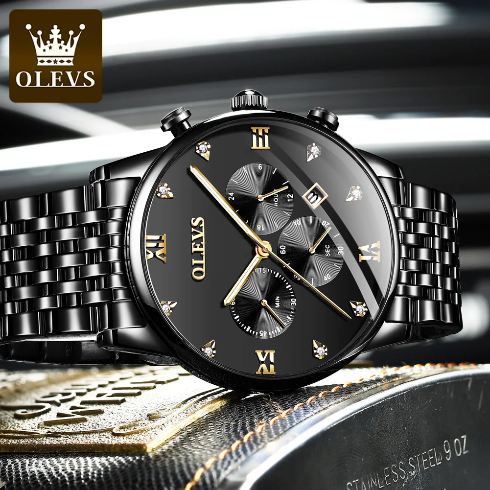 

OLEVS Direct Men's Watch Chronograph Top Brand Waterproof Steel Quartz Sports Watch Fashion Casual Luxury Watch Reloj Hombre