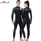 Неопреновый гидрокостюм 3 мм с молнией на спине, купальный костюм с длинным рукавом для водных видов спорта для мужчин и женщин