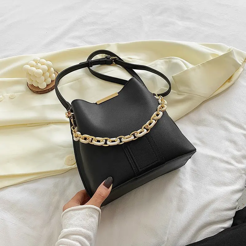 

PU Leather Bucket Shoulder Bags for Women Crossbody Bag 2020 Trend Handbags Female Travel Lady Branded Cross Body Bag Sac
