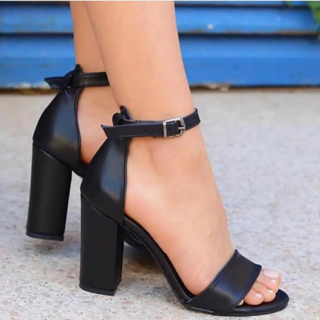 Mst-037 Черные кожаные женские туфли на высоком каблуке Классические туфли-лодочки