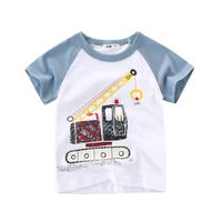 boys t shirt car print machine tops short sleeves children summer cotton kids tee toddle shirt clothing 2 8 years
