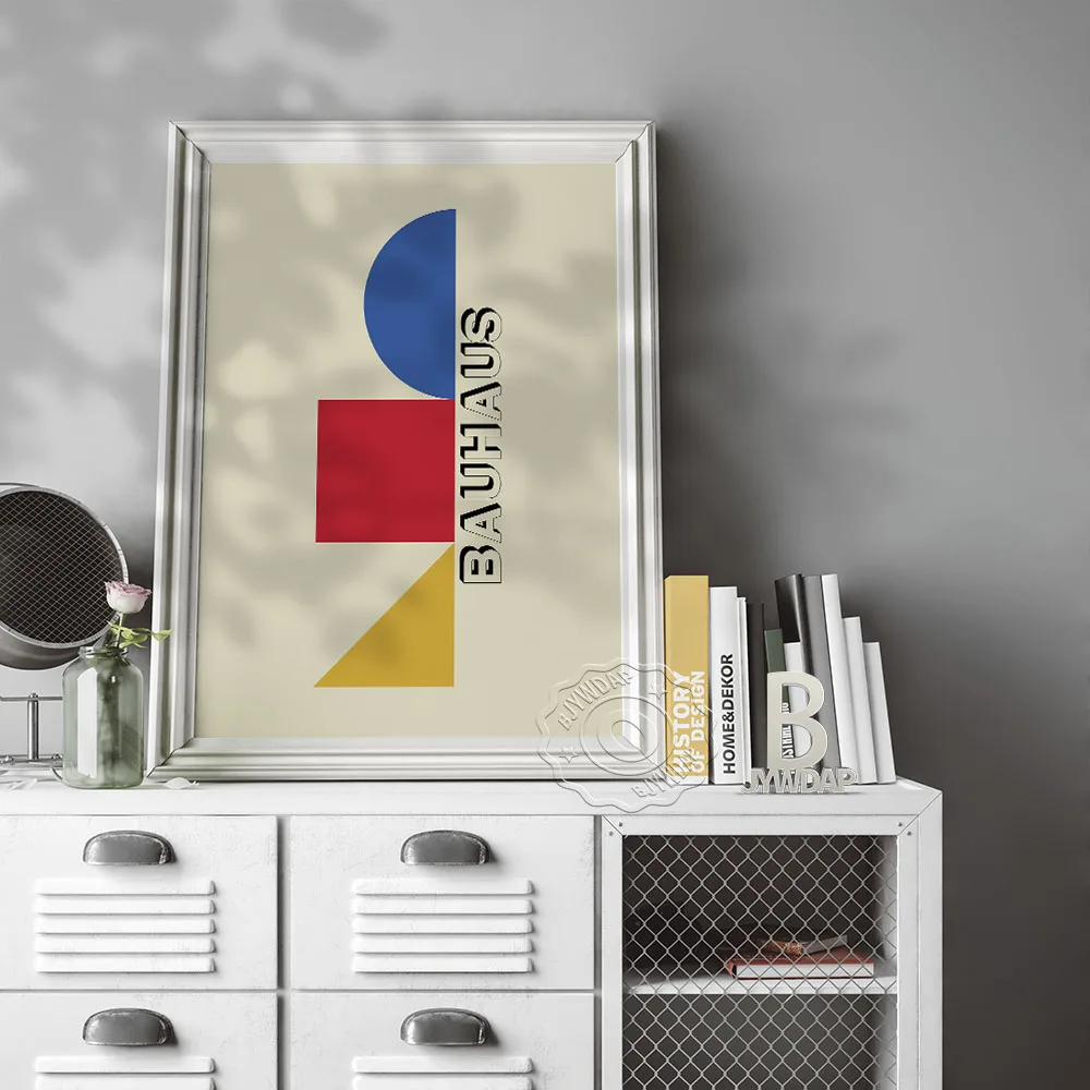 Художественный постер BJYWDAP Bauhaus красный желтый синий
