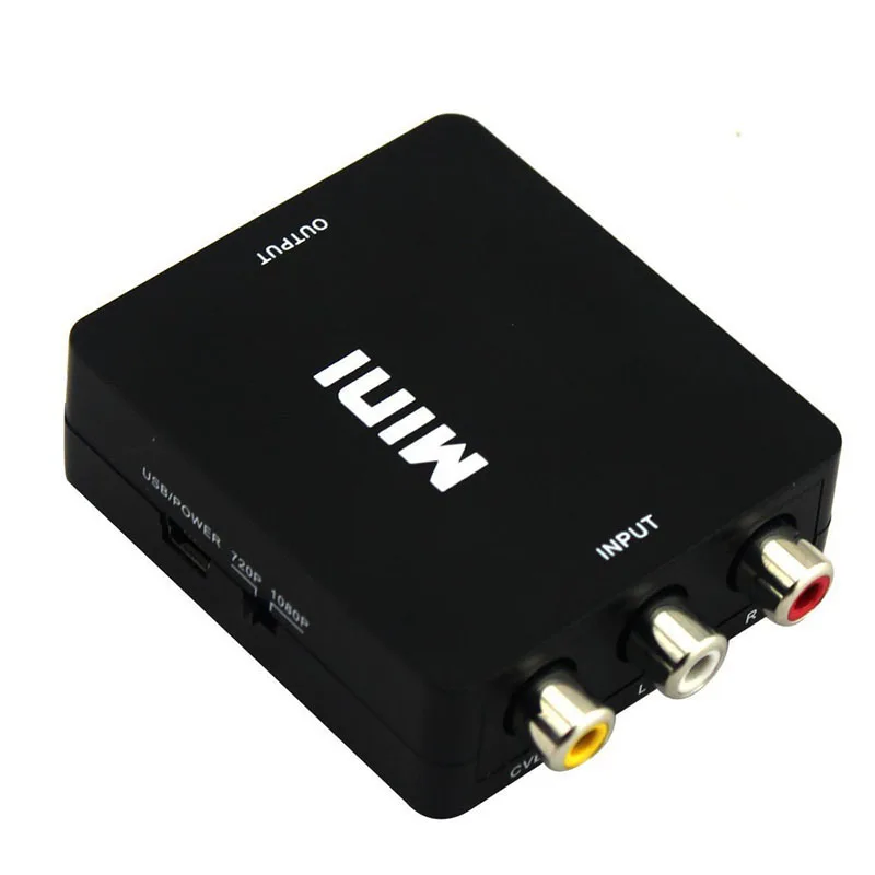New Arrivals Mini 1080P Composite AV RCA to HDMI-compatible Video Adapter Support HD 720P av Converter Box |
