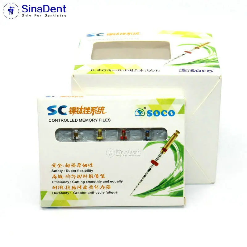 Dental Rotary Files SOCO Files 21mm 25mm SC Pro Niti File System Assorted Green Packing Root Canal Files Stomatology