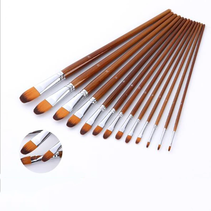 13 шт./компл. нейлоновая Акварельная кисть для рисования ручка набор обучения DIY