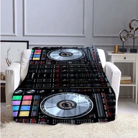 music dj throw blanket disc player plush blanket audio soft panther skull cozy blankets for sofa chair bed blankets